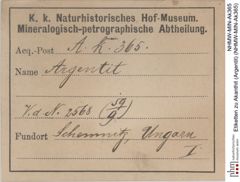 Etiketten zu Akanthit (Argentit) (NHMW-MIN-Ak365)